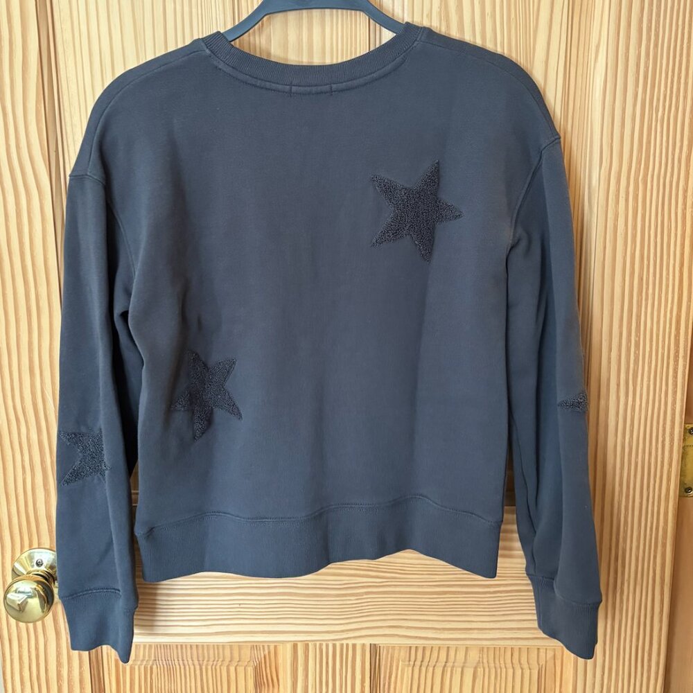 Rails Fleece Sonia Crewneck Sweatshirt with Stars Washed Black Size XS - Picture 2 of 7
